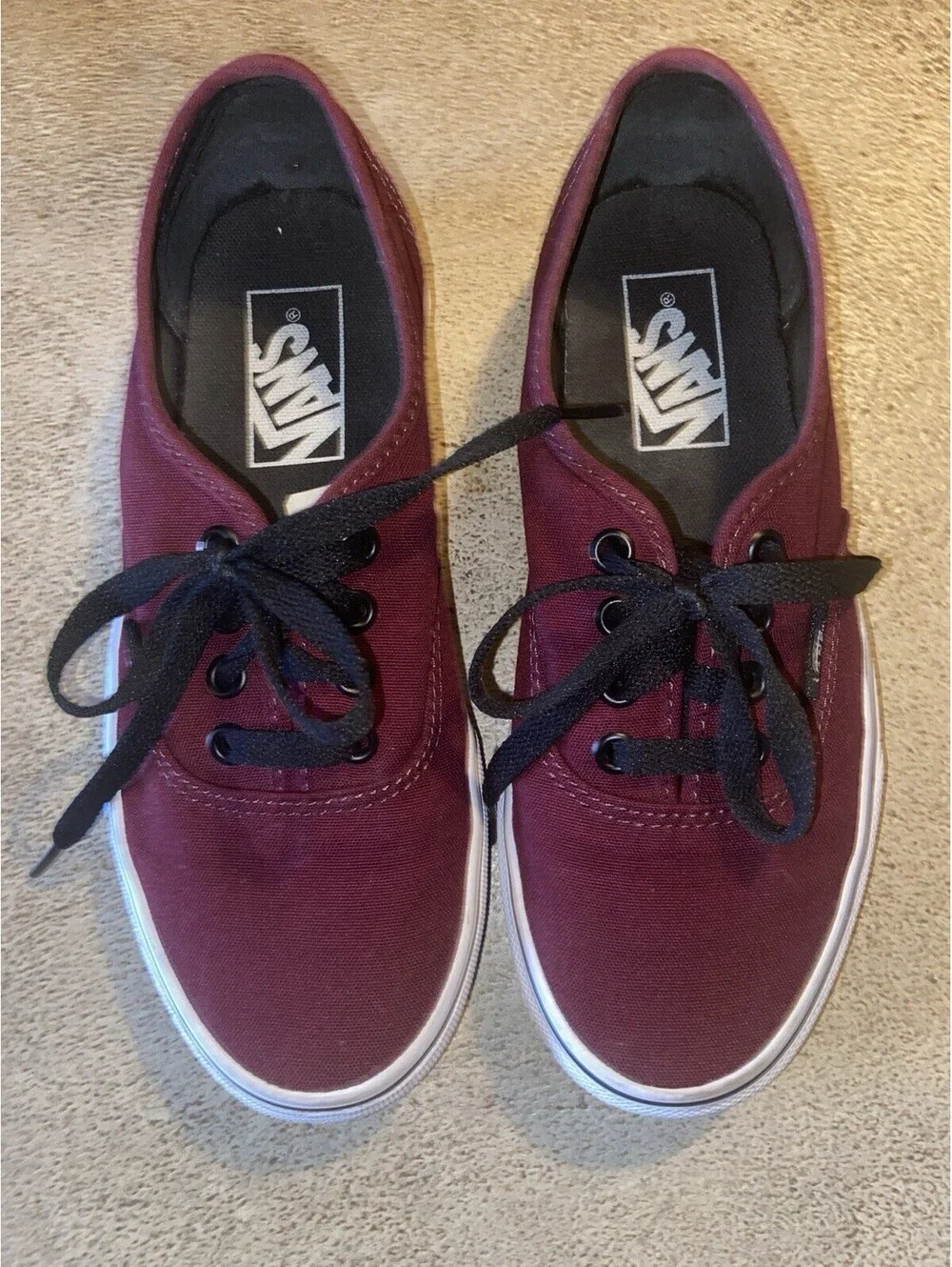 Vans Classic Authentic Low Top Maroon Port Royal/ Black Unisex M 4 W 5.5 Skater